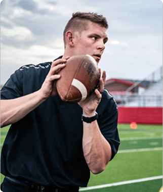 Trainer working with equipment